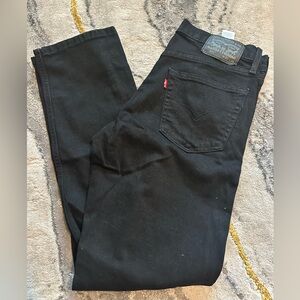 Levi's Men's Dark Black Straight Jeans